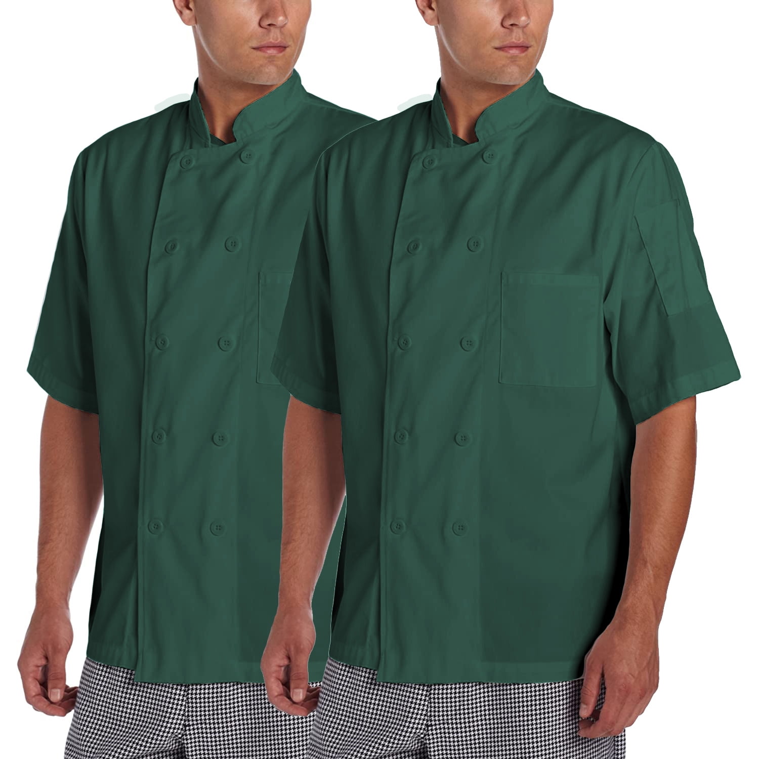 Chef Code Chef Jackets 2-PACK Chef Code Basic Short Sleeve Chef Coat with Pearl Buttons ...