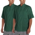 thumbnail image 1 of 2-PACK Chef Code Basic Short Sleeve Chef Coat with Pearl Buttons, hunter, XL, 1 of 2