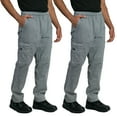 thumbnail image 1 of 2-Pack Chef Code Modern Slim Fit Chef Pants with Zipper Cargo Pockets, Elastic Waist, Houndstooth, 5XL, 1 of 5