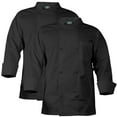 thumbnail image 1 of 2-PACK Chef Code Chef Coat with 8 Pearl Buttons, Double Breasted Front, Black, S, 1 of 2