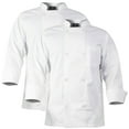 thumbnail image 1 of 2-PACK Chef Code Chef Coat with 8 Pearl Buttons, Double Breasted Front, White, L, 1 of 2