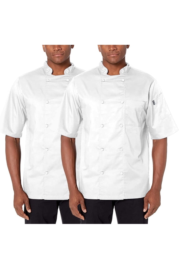 2-PACK Chef Code Cool Breeze Chef Coat with Short-Sleeves and Mesh Vent Inlay
