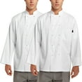 thumbnail image 1 of 2-PACK Chef Code Francesco Classic Chef Coat with Cloth Knot Buttons, 1 of 4