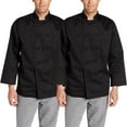 thumbnail image 1 of 2-PACK Chef Code Francesco Classic Chef Coat with Cloth Knot Buttons, 1 of 4