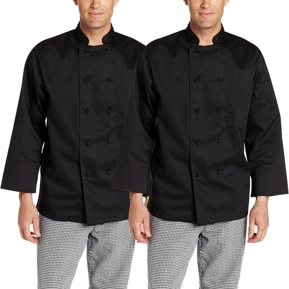 2-PACK Chef Code Francesco Classic Chef Coat with Cloth Knot Buttons
