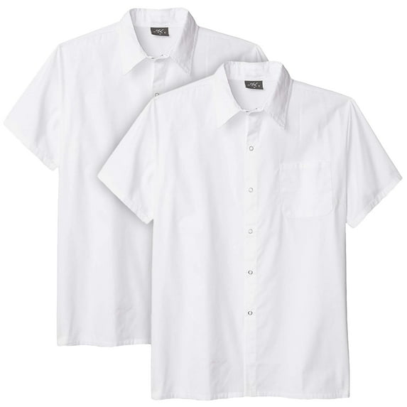 Multi-Pack Chef Code Men's Kitchen Basic Cook Shirt, White, 3XL