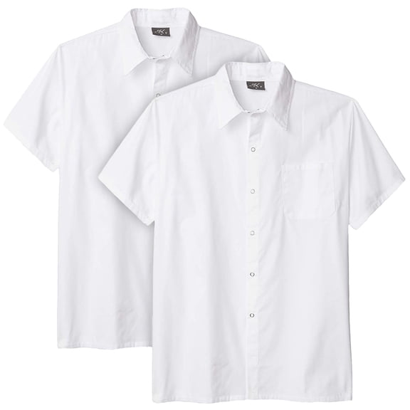 Multi-Pack Chef Code Men's Kitchen Basic Cook Shirt, White, 3XL