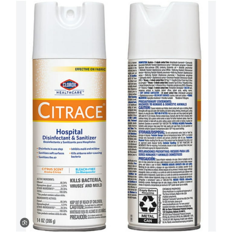 Citrace Hospital Disinfectant and Sanitizer Aerosol Spray (14 fl. oz.) Citrace Hospital Disinfectant and Sanitizer Aerosol Spray (14 fl. oz.)