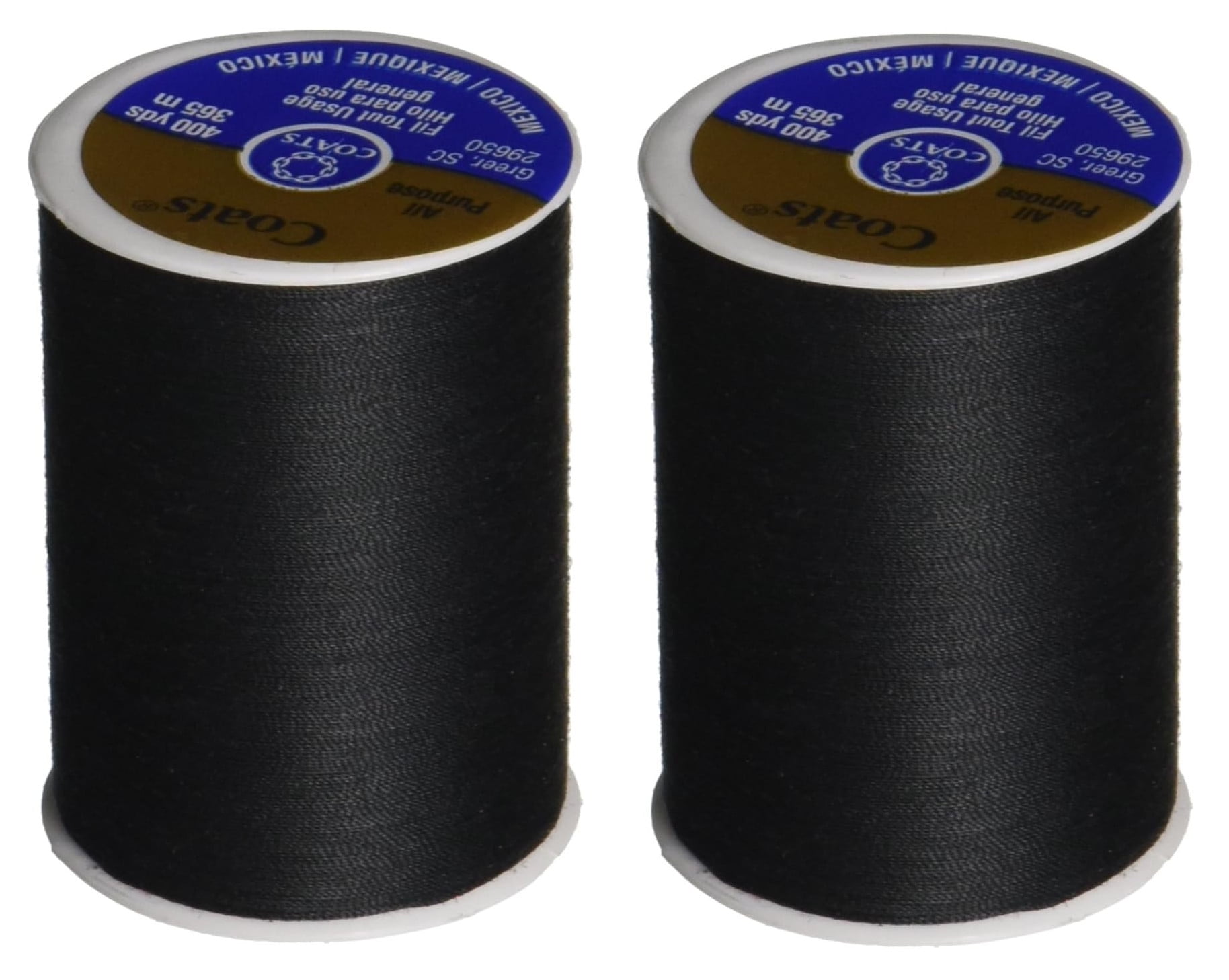 2PACK Coats Dual Duty AllPurpose Thread 400yd Black