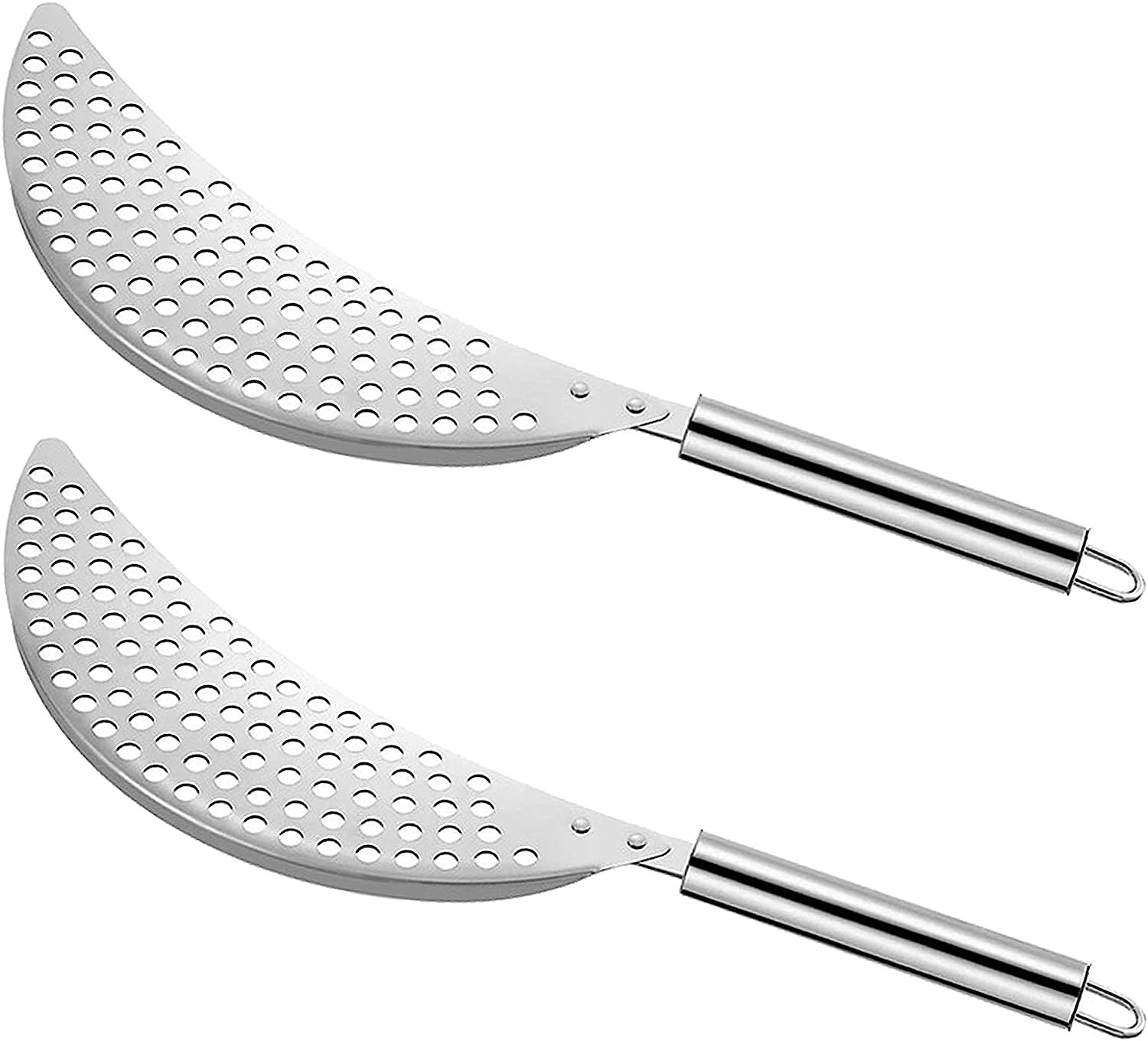 2 PACK Crescent Pot Strainer Stainless Steel Grease Pasta Strainer