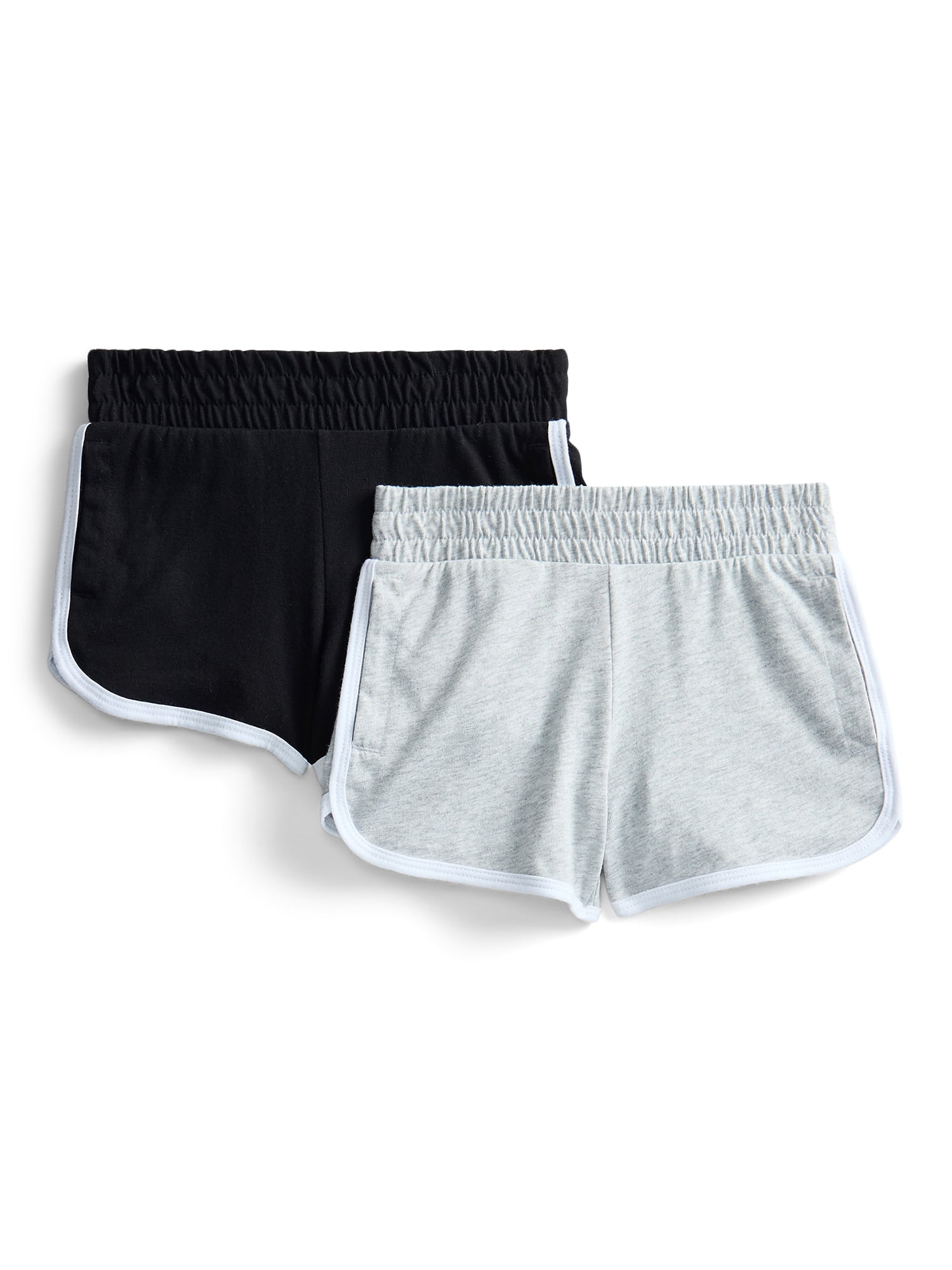 Wonder Nation Girls Dolphin Shorts, 2-Pack, Sizes 4-18 & Plus