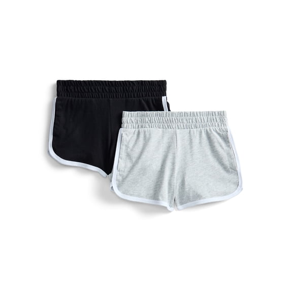 Wonder Nation Girls Dolphin Shorts, 2-Pack, Sizes 4-18 & Plus