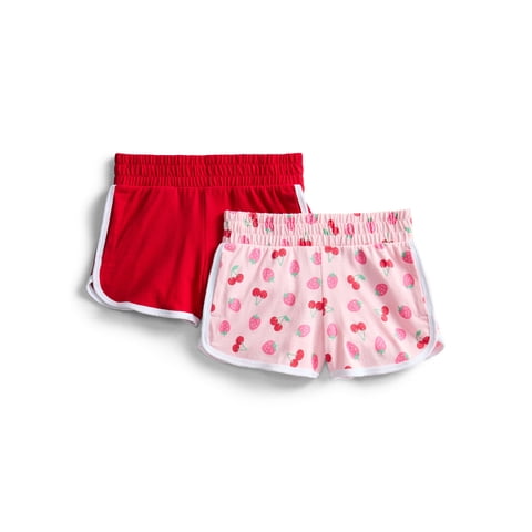 Girls Dolphin Shorts, 2-Pack, Sizes 4-18 & Plus