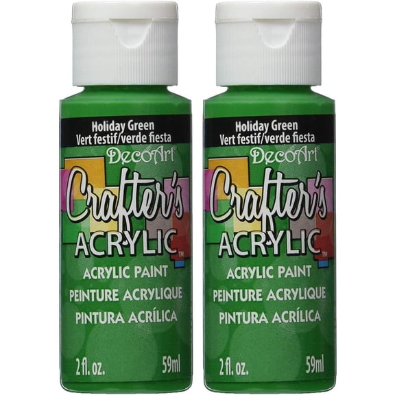 2-PACK - Deco Art Crafter's Acrylic All-Purpose Paint 2oz - Holiday Green