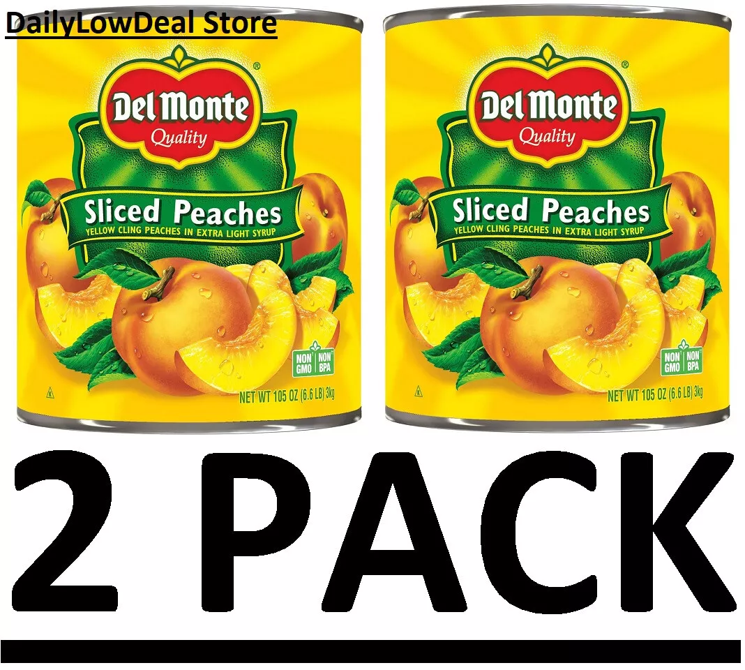 2 PACK - Del Monte Lite Sliced Peaches (105 oz. Each)