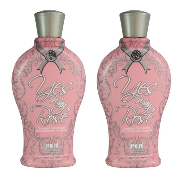 2 PACK Devoted Creations Yes Way Rose Matte Finish Tanning Lotion Bronzer 12.25 oz