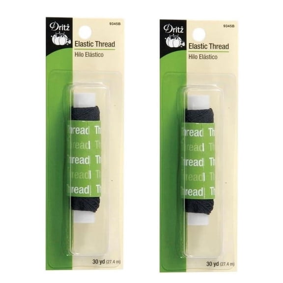 2-PACK - Dritz Elastic Thread 30yd - Black