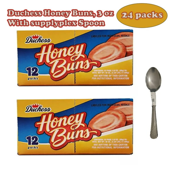 2 PACK| Duchess Honey Buns, 3 oz., 24 pk. With Supplyplex Spoon