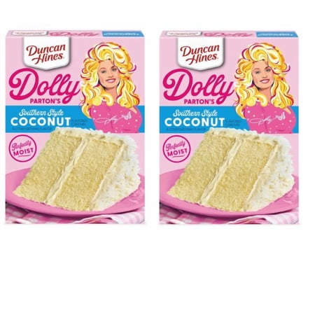 2 PACK - Duncan Hines Dolly Partons Southern Style Coconut Cake Mix 15.25 oz