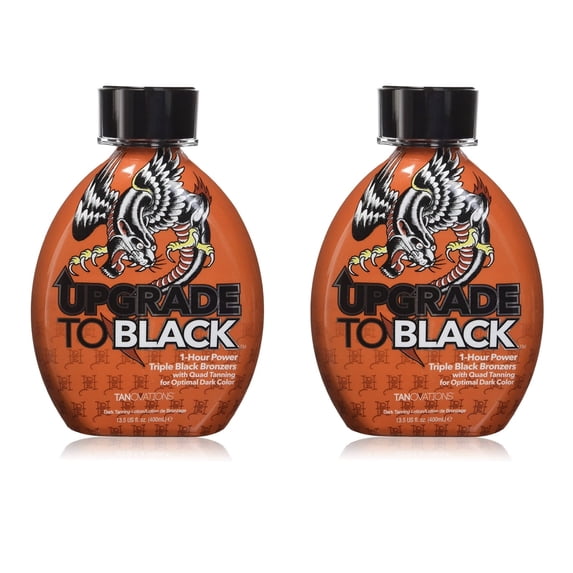 Ed Hardy UPGRADE TO BLACK Triple Black Bronzer tanning lotion 2 pack 13.5 oz