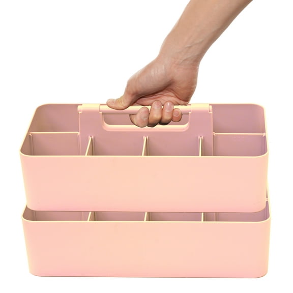 Enjoy Organizer 2-Pack Portable Pink Solid Print 8-Compartment Organizer Tote