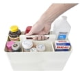 thumbnail image 1 of 2 PACK - Enjoy Organizer Portable DIY 8 Dividers Durable Plastic Organizer Tote Tool, Supply, Vanity Storage Home Office School Makeup Cleaning Caddy with Handle Made In USA Ivory, 1 of 6