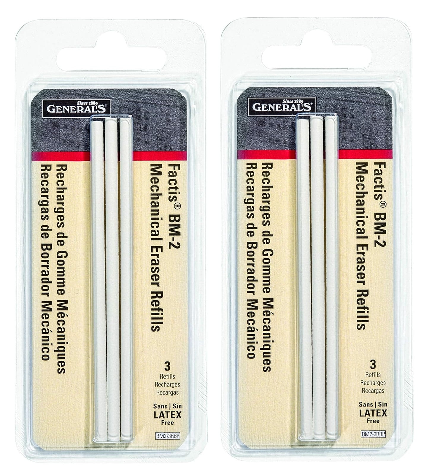 2-PACK - Factis Pen Style Mechanical Eraser Refills 3/Pkg (total of 6 refills)