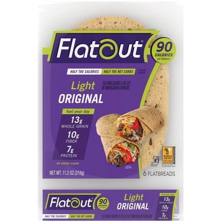 2 PACK, Flatout Light Wraps, Original, Low Carb Wraps, Low Carb Bread, Weight Watchers