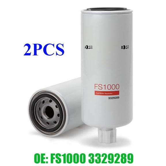 2 PACK Fuel Filter/Water Separator FS1000 For Cummins 3329289