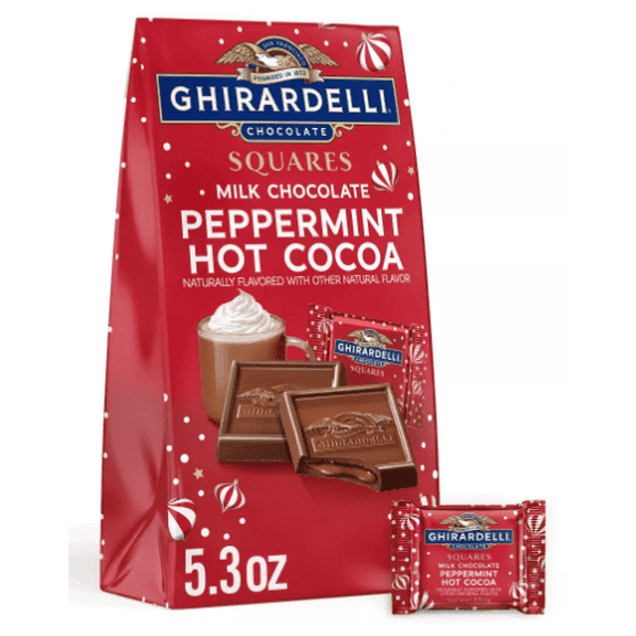 2 PACK GHIRARDELLI Milk Chocolate Peppermint Hot Cocoa SQUARES 5.3oz