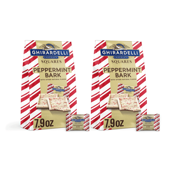 2-PACK GHIRARDELLI Peppermint Bark Chocolate Squares, 7.9 oz Bag