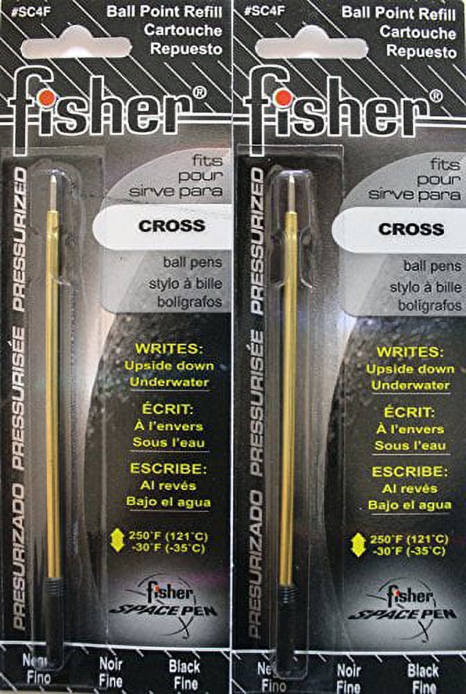 2 PACK Genuine Fisher Space Pen Black Fine Point SC4F CROSS Pen Refills