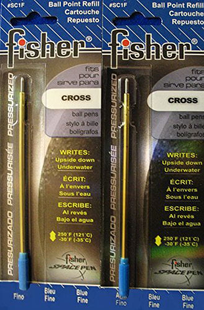 2 PACK Genuine Fisher Space Pen Blue Fine Point SC1F CROSS Pen Refills