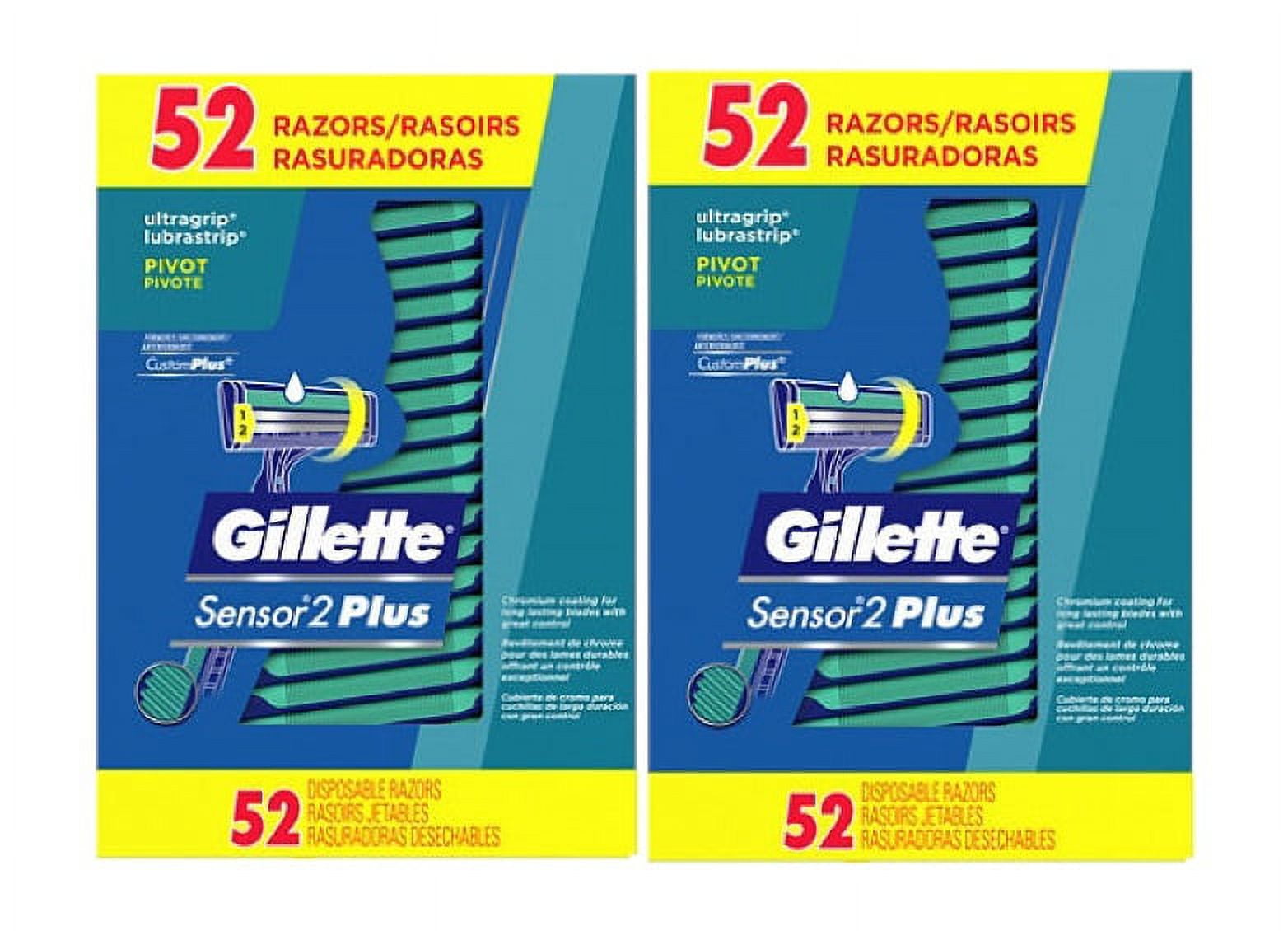 2 PACK Gillette Custom Plus Disposable Razor (52 ct.)