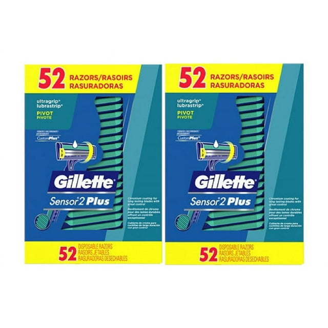 2 PACK Gillette Custom Plus Disposable Razor (52 ct.)