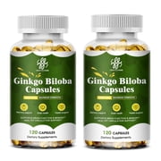 2 PACKGinkgo Biloba Capsules 500mg | Herbal Supplement | 240 Vegetarian Capsules