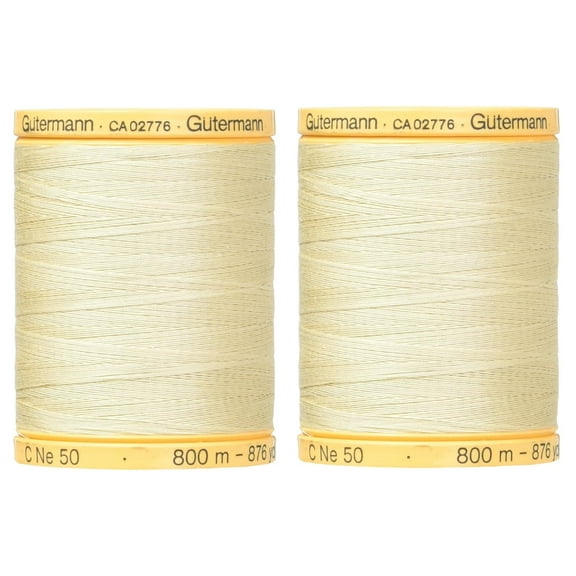 2-PACK - Gutermann 876 Yd Natural Cotton Burlap Thread - Beige