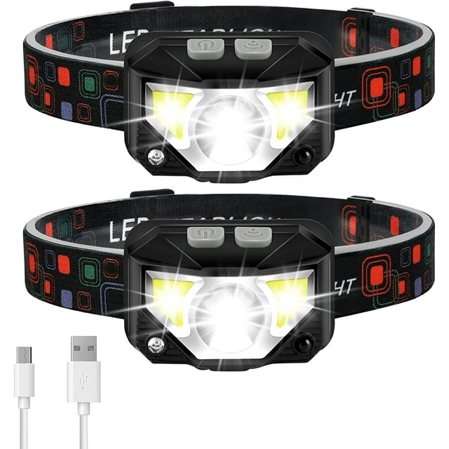 2PACK Headlamp Flashlight, 1100 Lumen UltraLight Bright LED