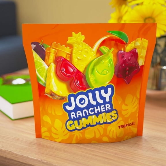 2 PACK JOLLY RANCHER Gummies Tropical Fruit Flavored Candy Bag, 13 oz