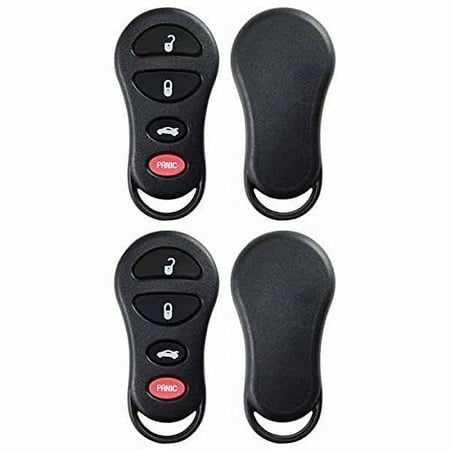 2 PACK KeylessOption Just the Case Keyless Entry Remote Control Car Key Fob Shell Replacement GQ43VT17T, 04602260 for 1998-2008 Chrysler Jeep Dodge Vehicles