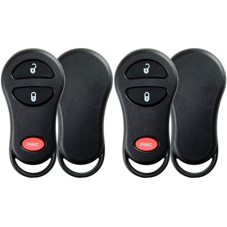 2 PACK KeylessOption Just the Case Keyless Entry Remote Control Car Key Fob Shell Replacement GQ43VT13T, GQ43VT17T, GQ43VT9T for Chrysler Dodge Jeep