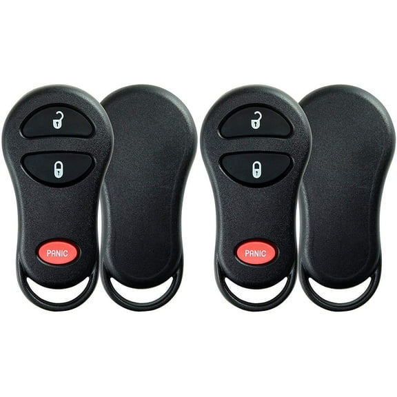 2 PACK KeylessOption Just the Case Keyless Entry Remote Control Car Key Fob Shell Replacement GQ43VT13T, GQ43VT17T, GQ43VT9T for Chrysler Dodge Jeep