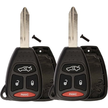 2 PACK KeylessOption Just the Case Keyless Entry Remote Control Car Key Fob Shell Replacement KOBDT04A for Dodge Jeep Chrysler Vehicles