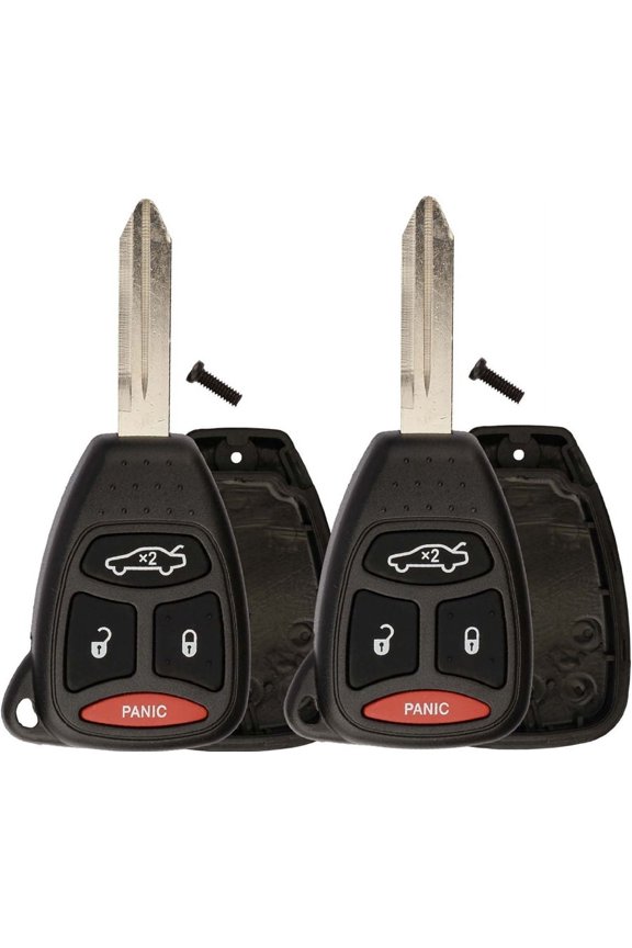 2 PACK KeylessOption Just the Case Keyless Entry Remote Control Car Key Fob Shell Replacement KOBDT04A for Dodge Jeep Chrysler Vehicles