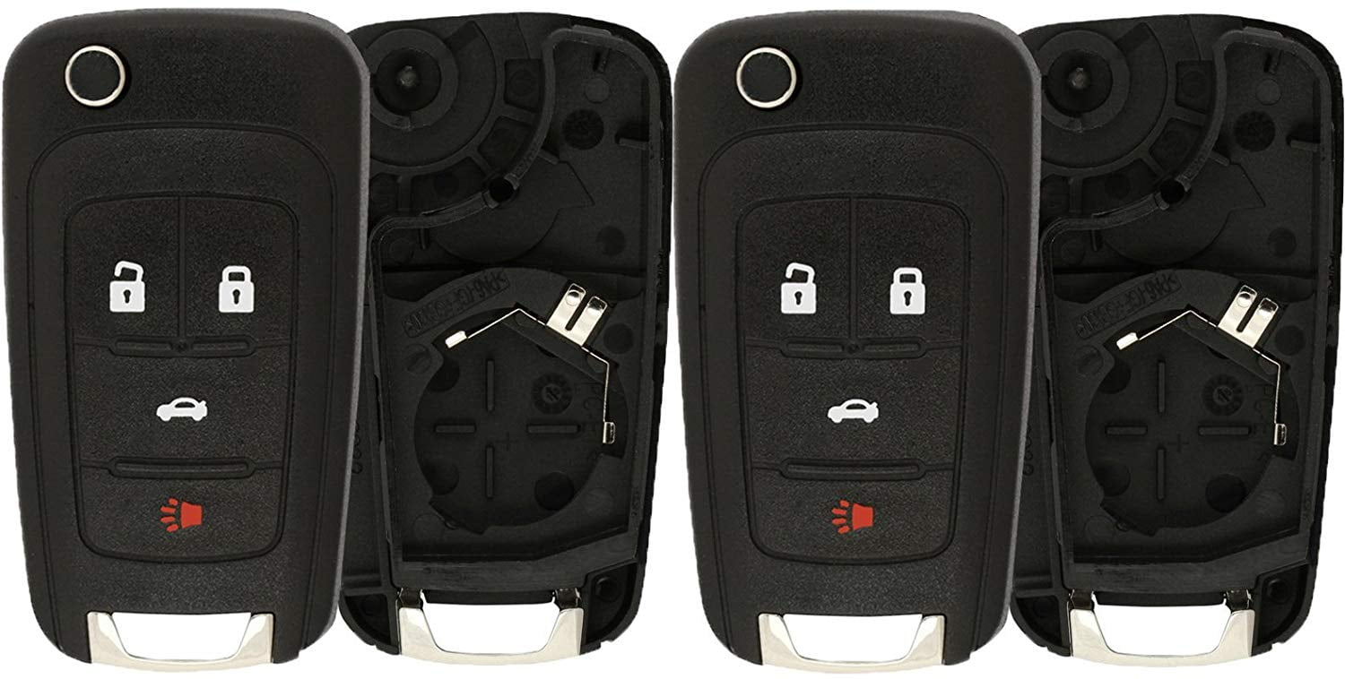 2 PACK KeylessOption Just the Case Keyless Entry Remote Control Car Key Fob Shell Replacement OHT01060512 for 2010-2016 Chevy Buick GMC Vehicles