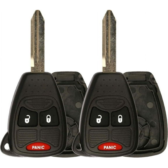 2 PACK KeylessOption Just the Case Keyless Entry Remote Control Car Key Fob Shell Replacement OHT692427AA for 2004-2010 Chrysler Jeep Dodge Vehicles