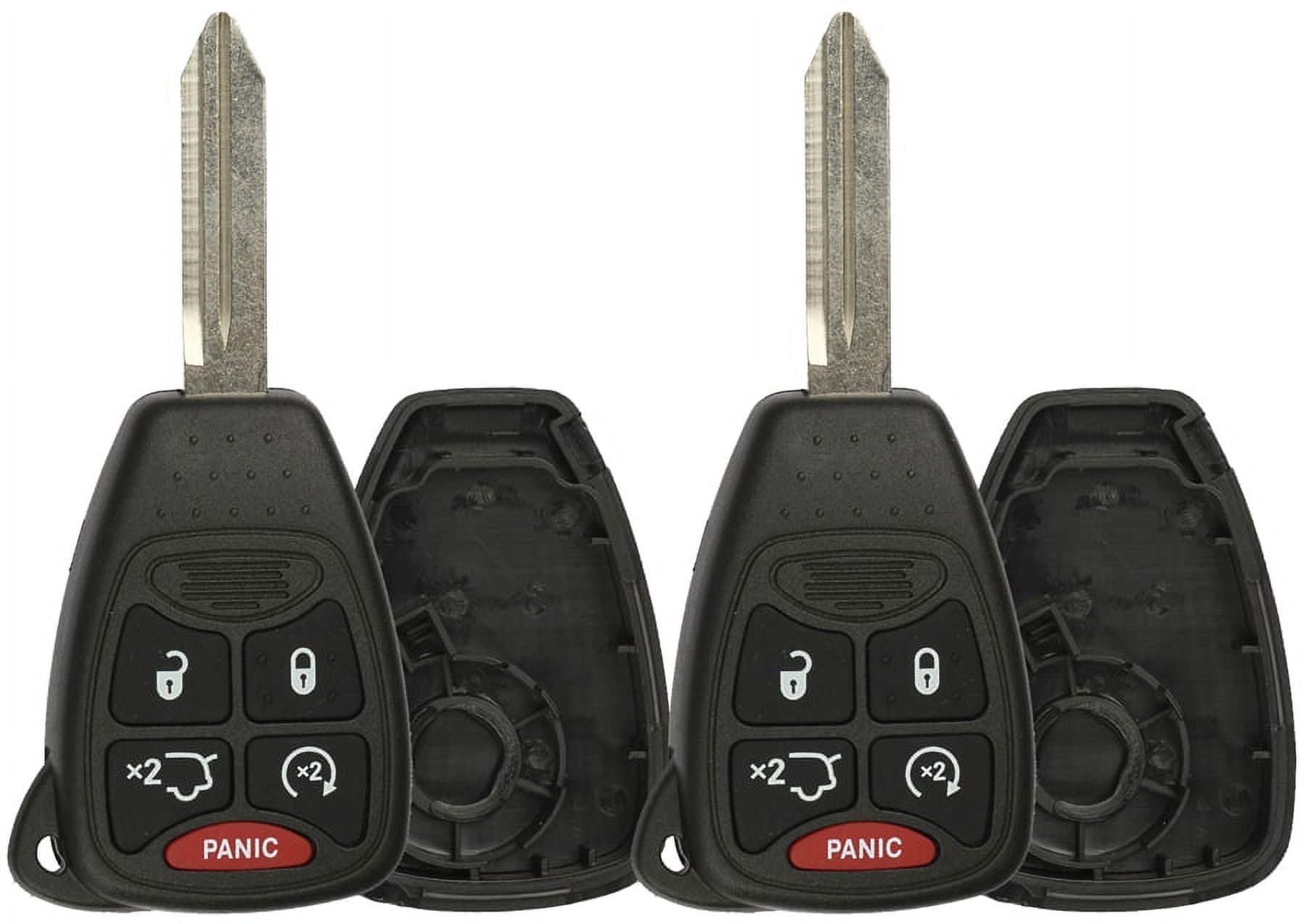2 PACK - KeylessOption Just the Case Keyless Entry Remote Control Car Key Fob Shell Replacement OHT692713AA for 06-14 Chrysler Jeep Dodge Vehicles