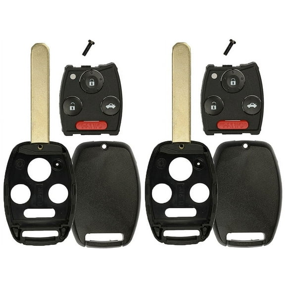 2 PACK KeylessOption Just the Case Keyless Entry Remote Head Key Combo Fob Shell & Buttons Gut Case for Honda Accord Civic EX Pilot