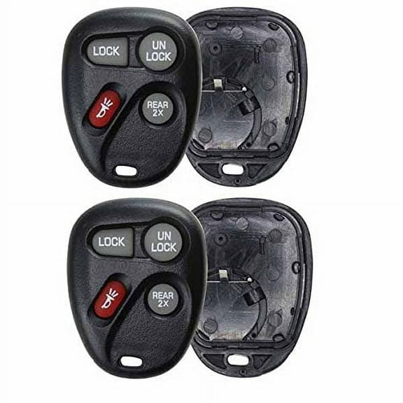 2 PACK - KeylessOption Just the Case Keyless Entry Remote Key Fob Shell 16245100-29 for 1996-2002 Buick Chevy Oldsmobile GMC Pontiac Saturn