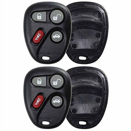 2 PACK KeylessOption Just the Case Keyless Entry Remote Key Fob Shell KOBLEAR1XT for 2001-2005 Pontiac Oldsmobile Chevy Cadillac Vehicles